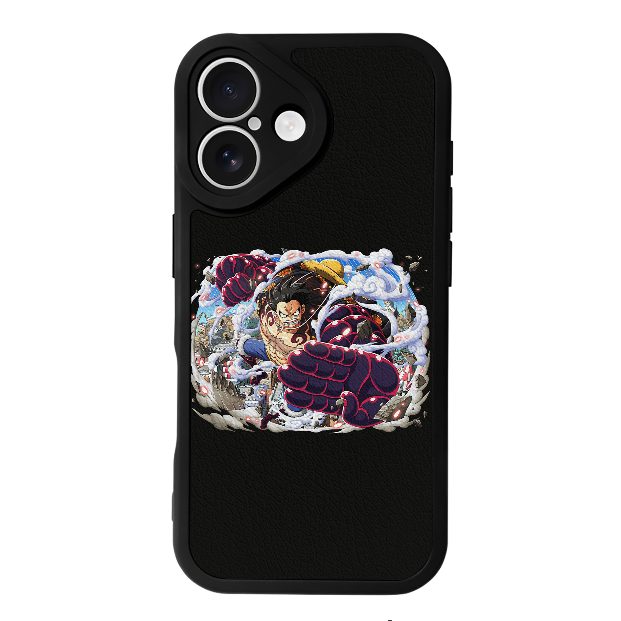 （画像用） ワンピース モンキー・D・ルフィ ONE PIECE Monkey D. Luffy 【iPhone 16シリーズ対応】シリコンスマホケース（レザー調） 材質：シリコン